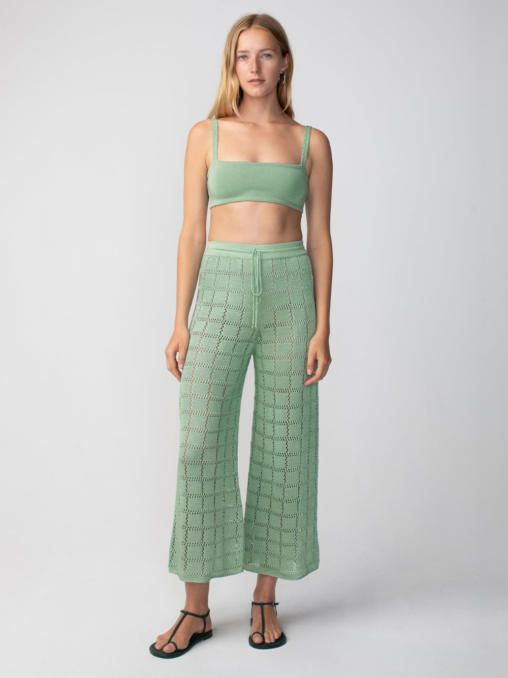 SAGE GREEN PATCHWORK TROUSERS