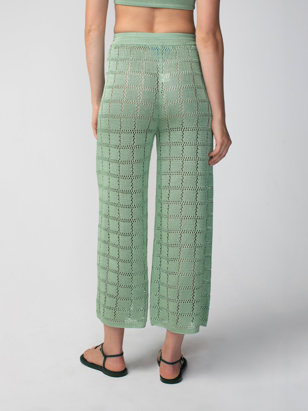 SAGE GREEN PATCHWORK TROUSERS