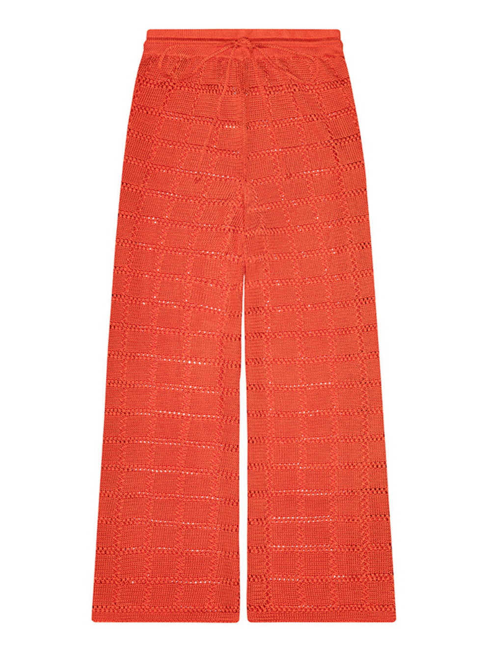 TOMATO RED PATCHWORK TROUSERS