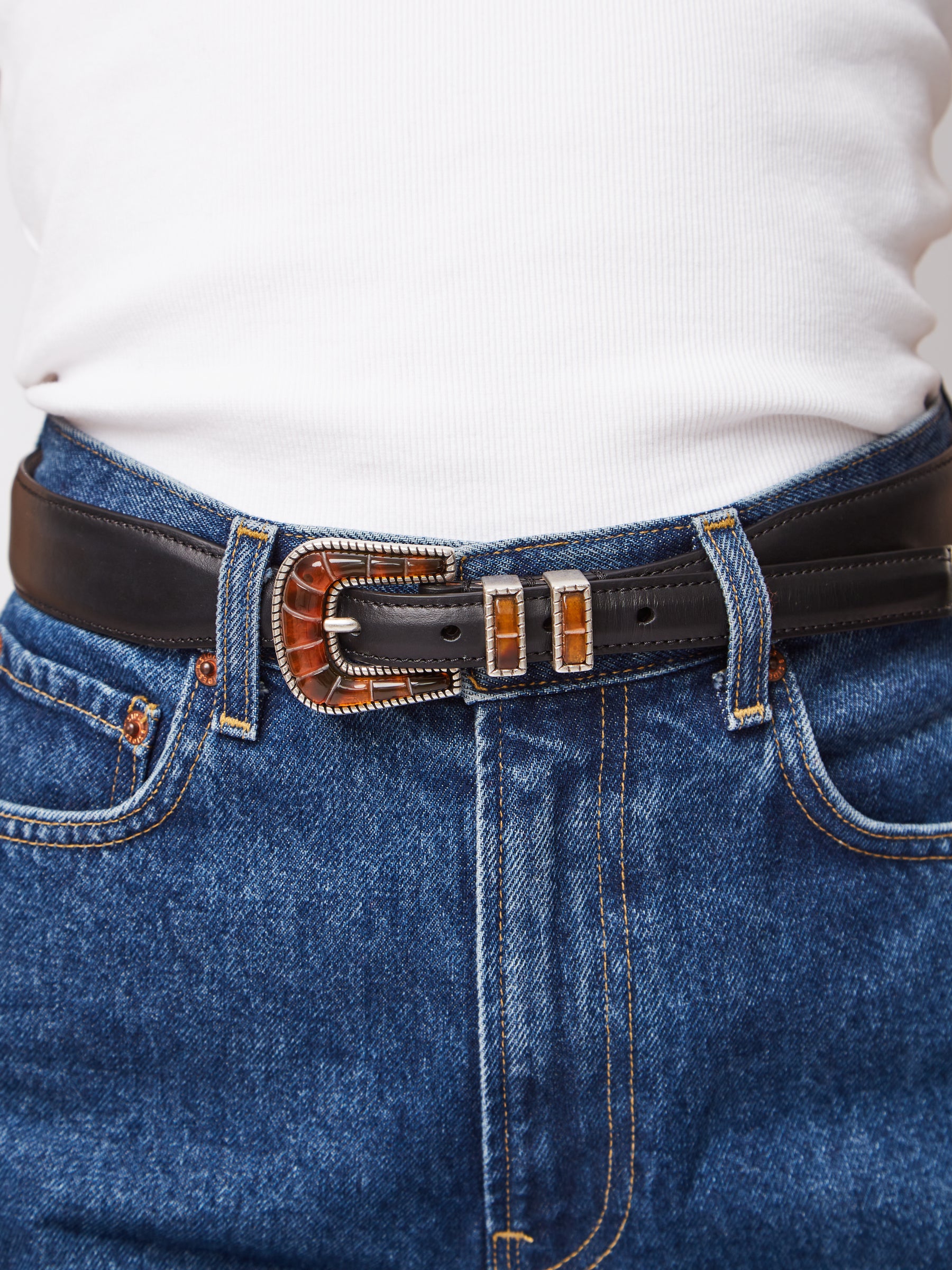 SMOOTH BLACK LEATHER BELT