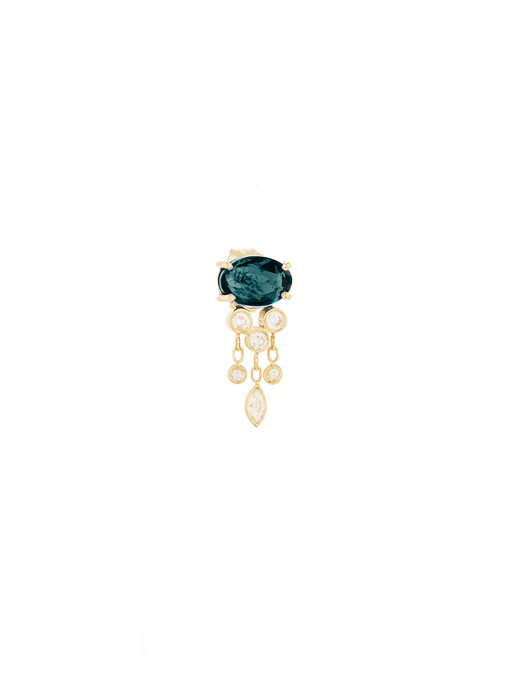 BOUCLE D'OREILLE JELLY TOURMALINE ET DIAMANTS