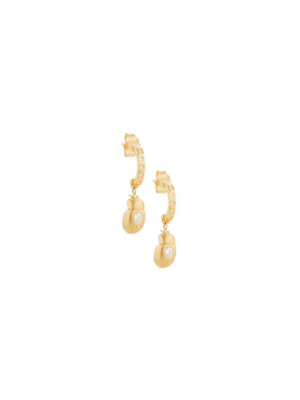 GOLD AND DIAMOND BEETLE EARRINGS