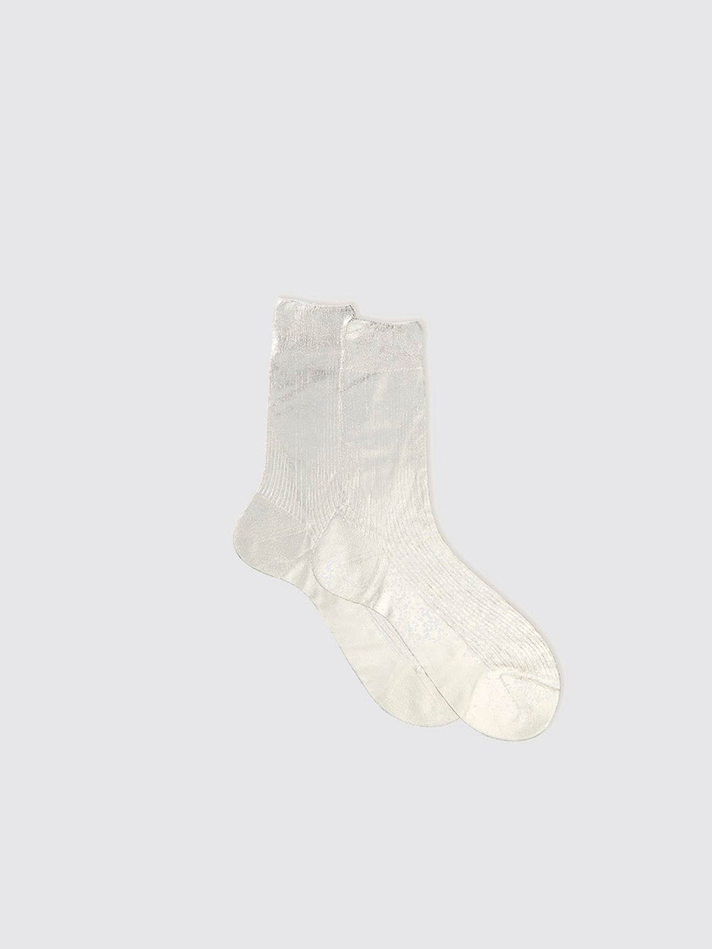 ONE RIBBED SILVER SOCK