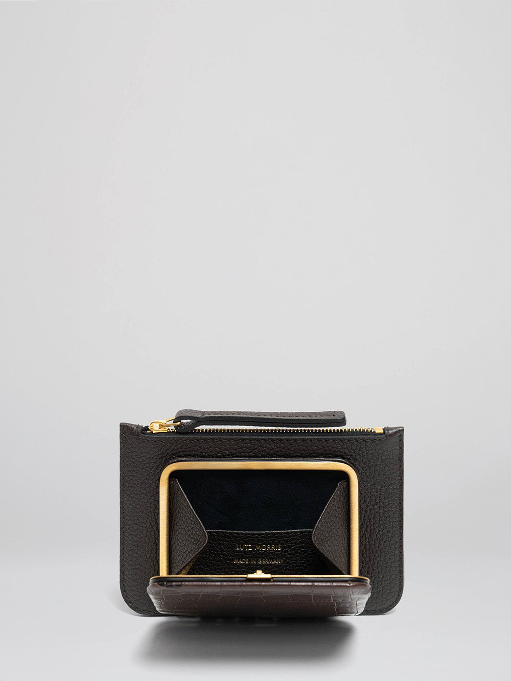 PORTE CARTE NASH MOCHA BRANDON & CHOCOLATE CROCO