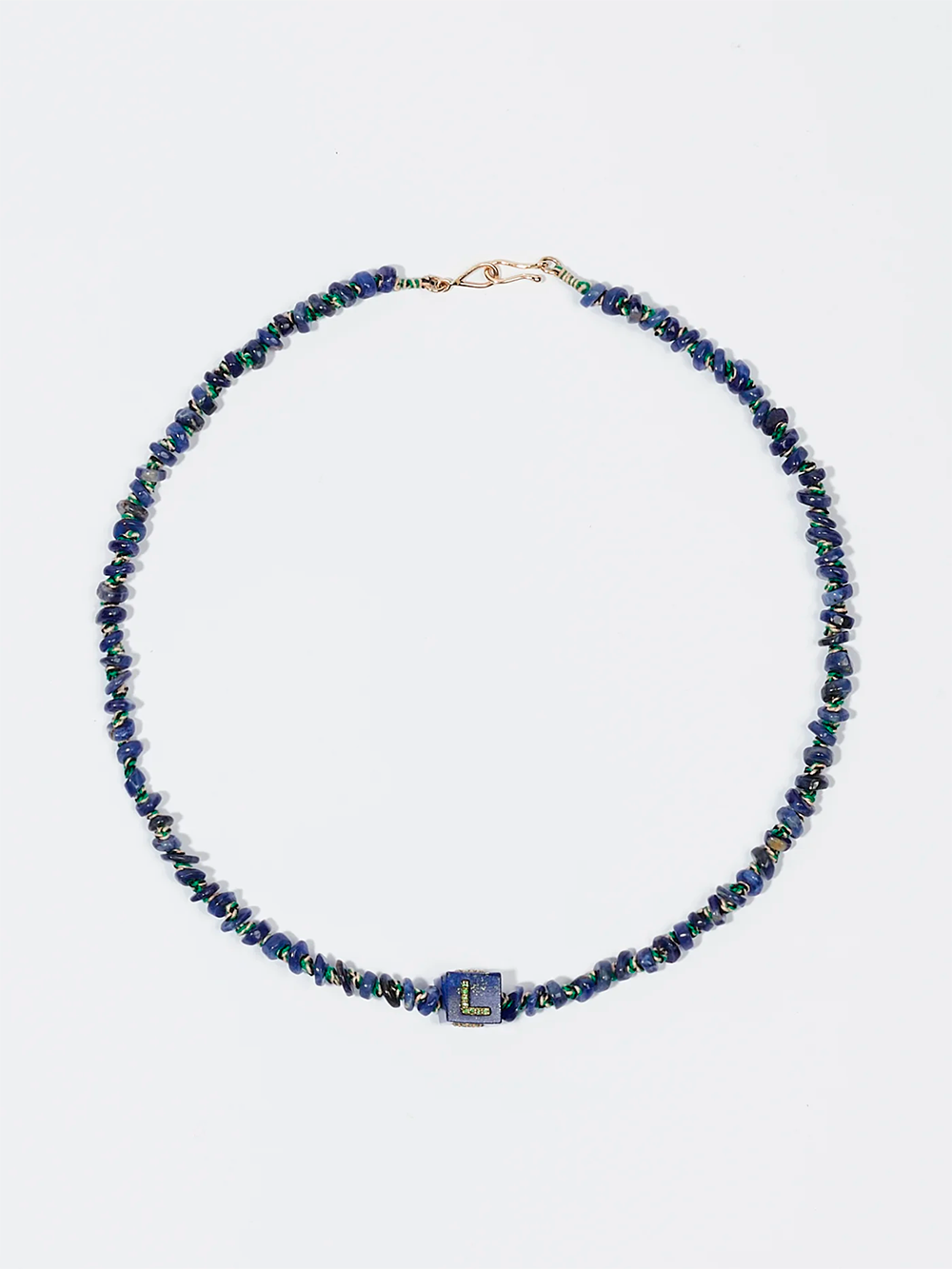 CUBIX LOVE LAPIS AND TSAVORITES NECKLACE