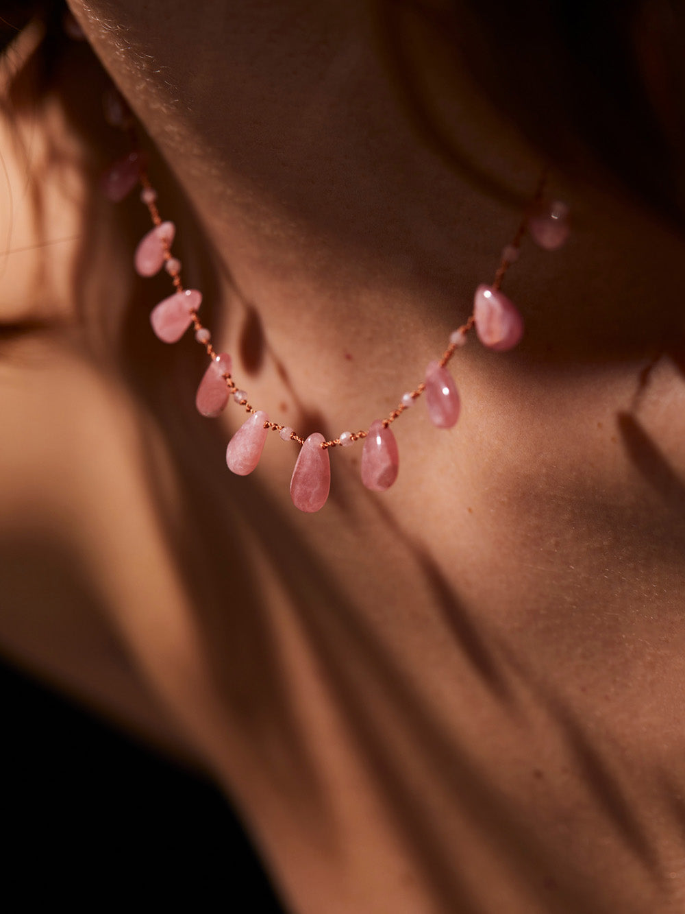 CHEREMOYA RHODOCROSITE NECKLACE