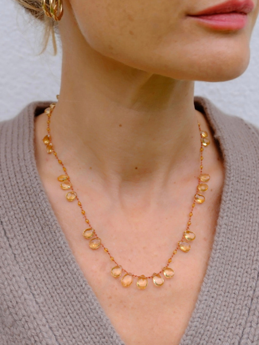 COLLIER OFFSET CITRINE