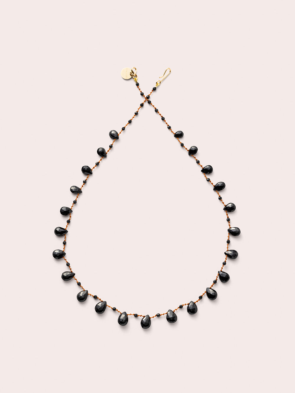 COLLIER WHITNEY DROPS & BEADS SPINELLE NOIRE