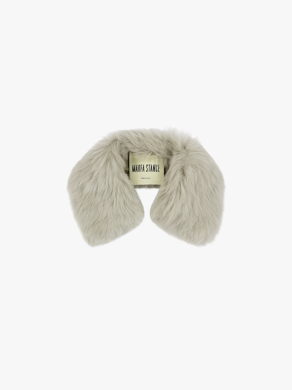 SHEARLING COLLAR PALE JADE LONG HAIR