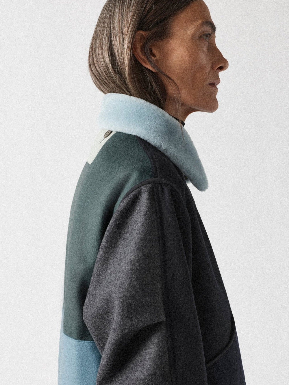 SHEARLING COLLAR SKY BLUE