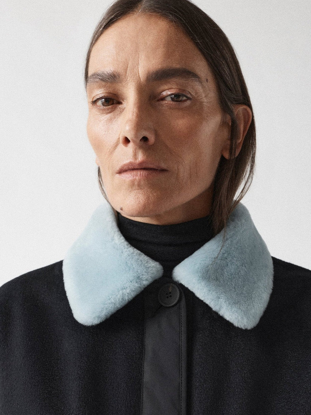 SHEARLING COLLAR SKY BLUE