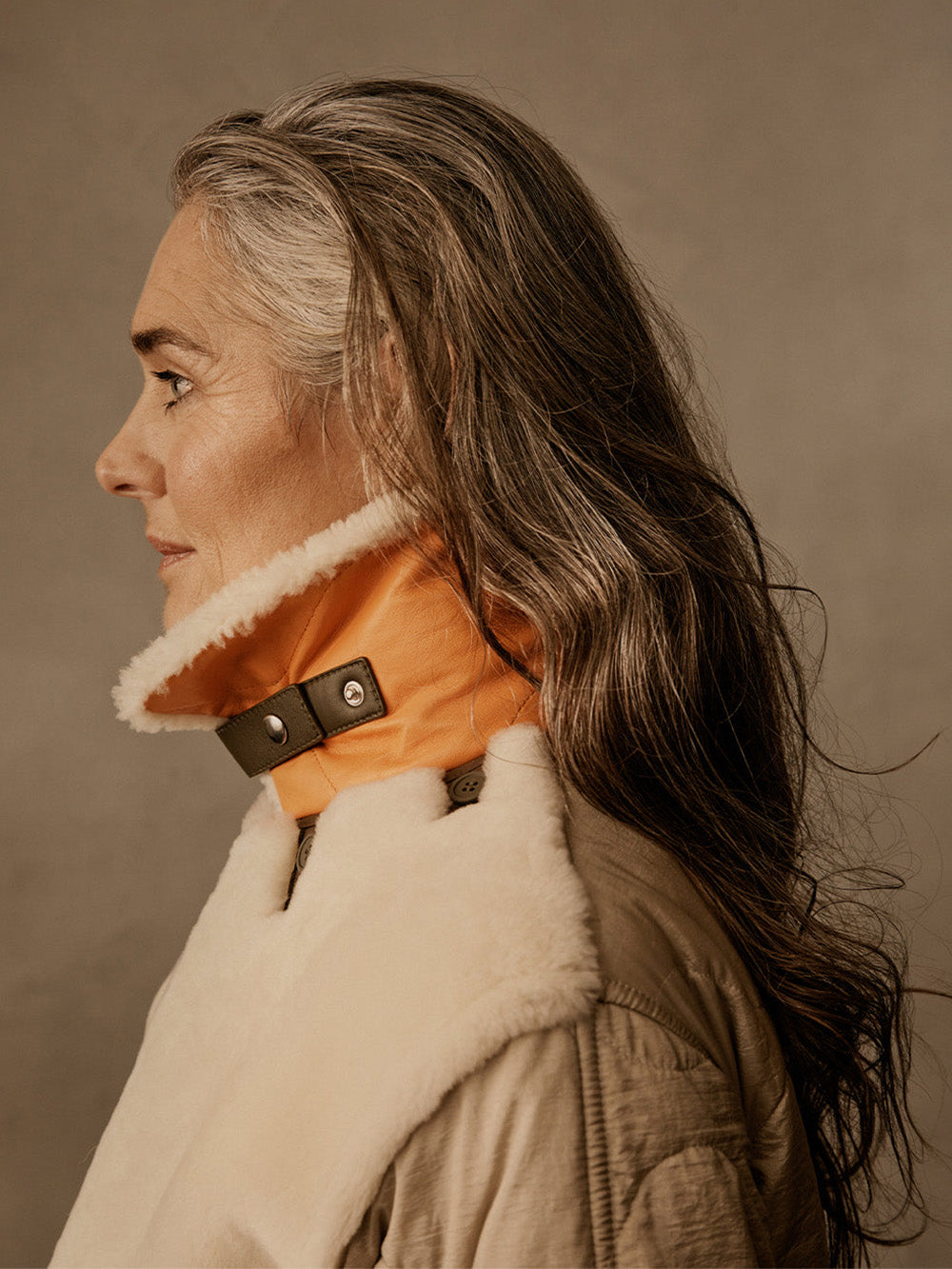 AVIATOR COLLAR NATURAL ORANGE