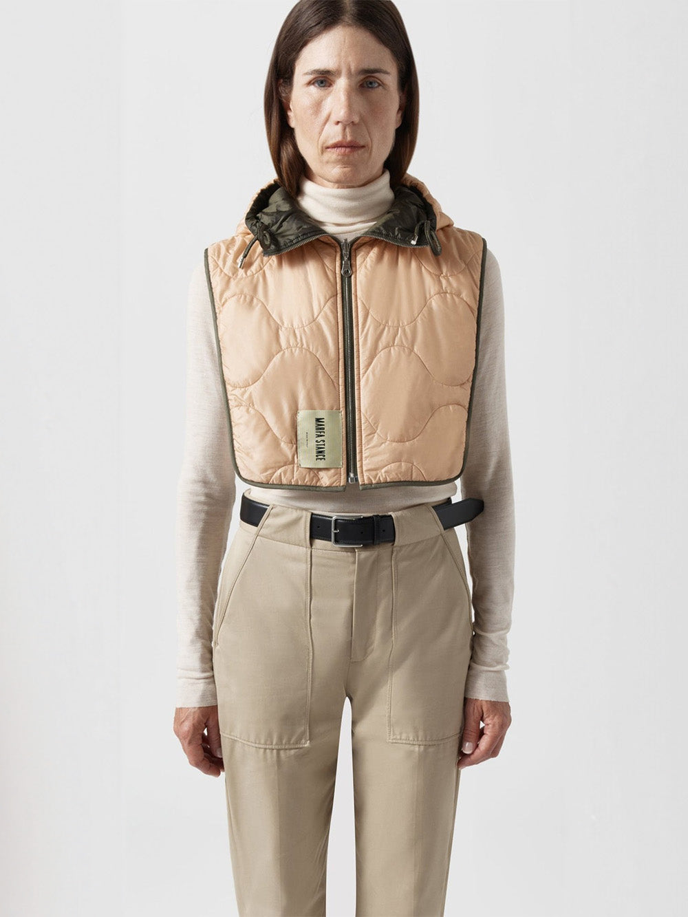 CAPUCHE ZIP QUILT OLIVE & PEACH