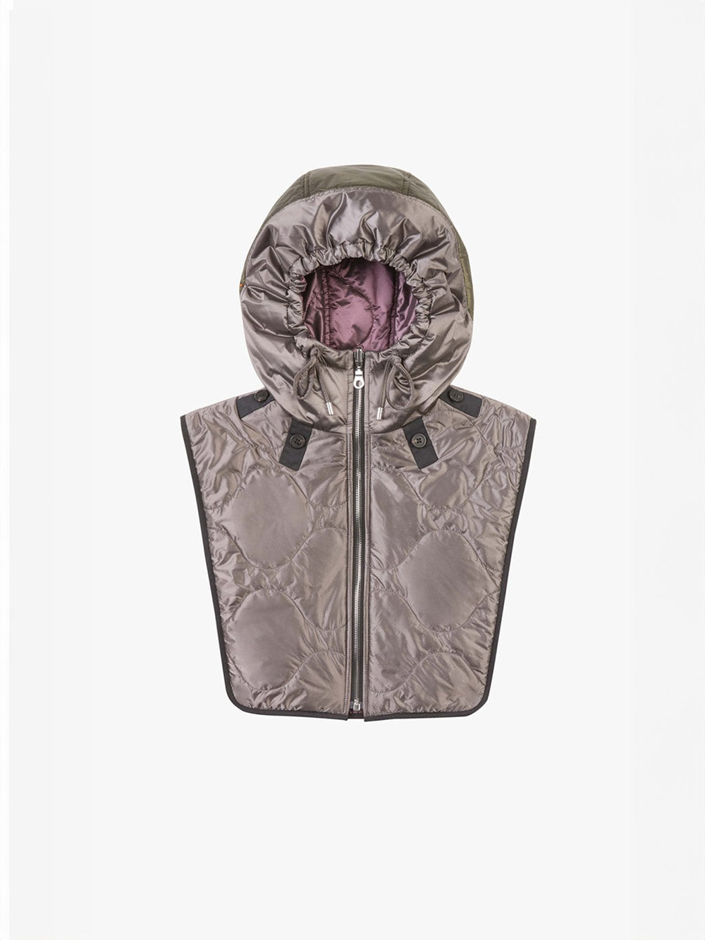 GRANITE & AMETHYST ZIP QUILT HOOD