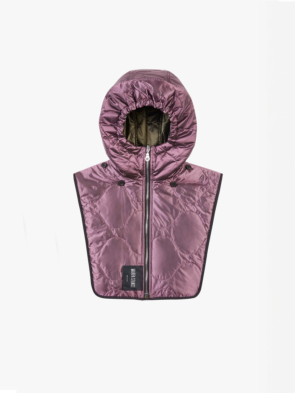 GRANITE & AMETHYST ZIP QUILT HOOD