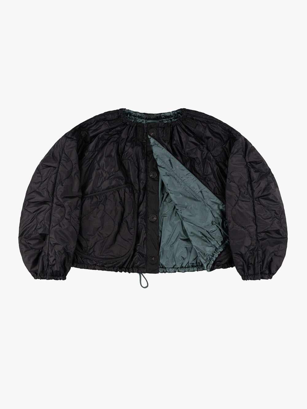 BOMBER PARACHUTE QUILT MINERAL GREEN & BLACK
