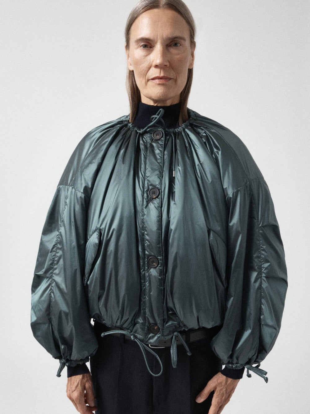 BOMBER PARACHUTE QUILT MINERAL GREEN & BLACK