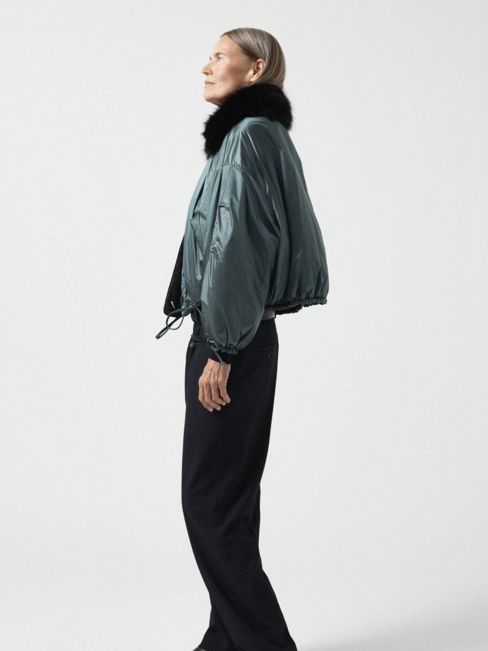 BOMBER PARACHUTE QUILT MINERAL GREEN & BLACK