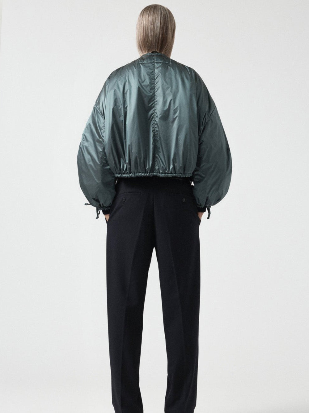 BOMBER PARACHUTE QUILT MINERAL GREEN & BLACK