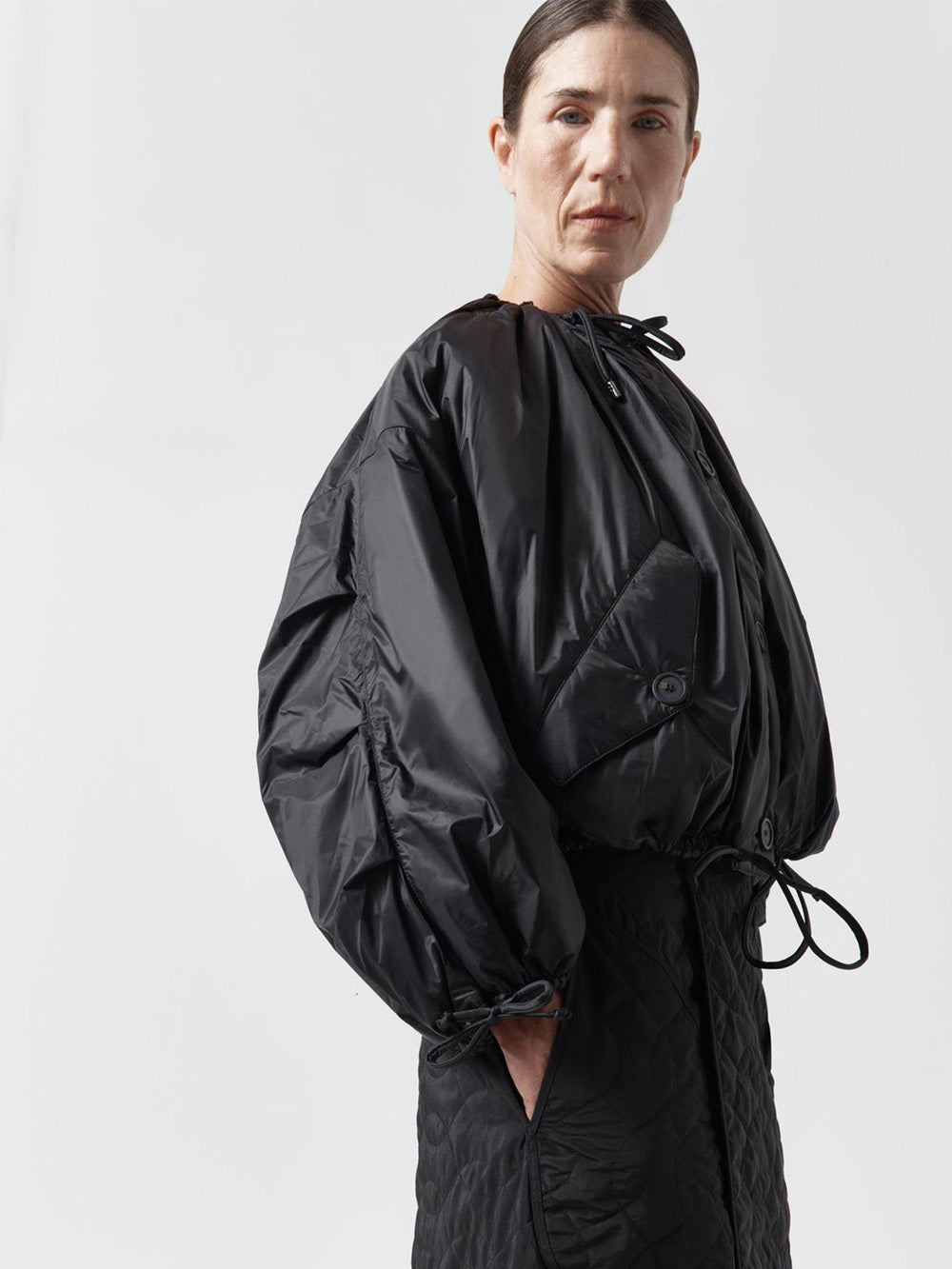 BOMBER PARACHUTE QUILT BLACK ANTHRACITE