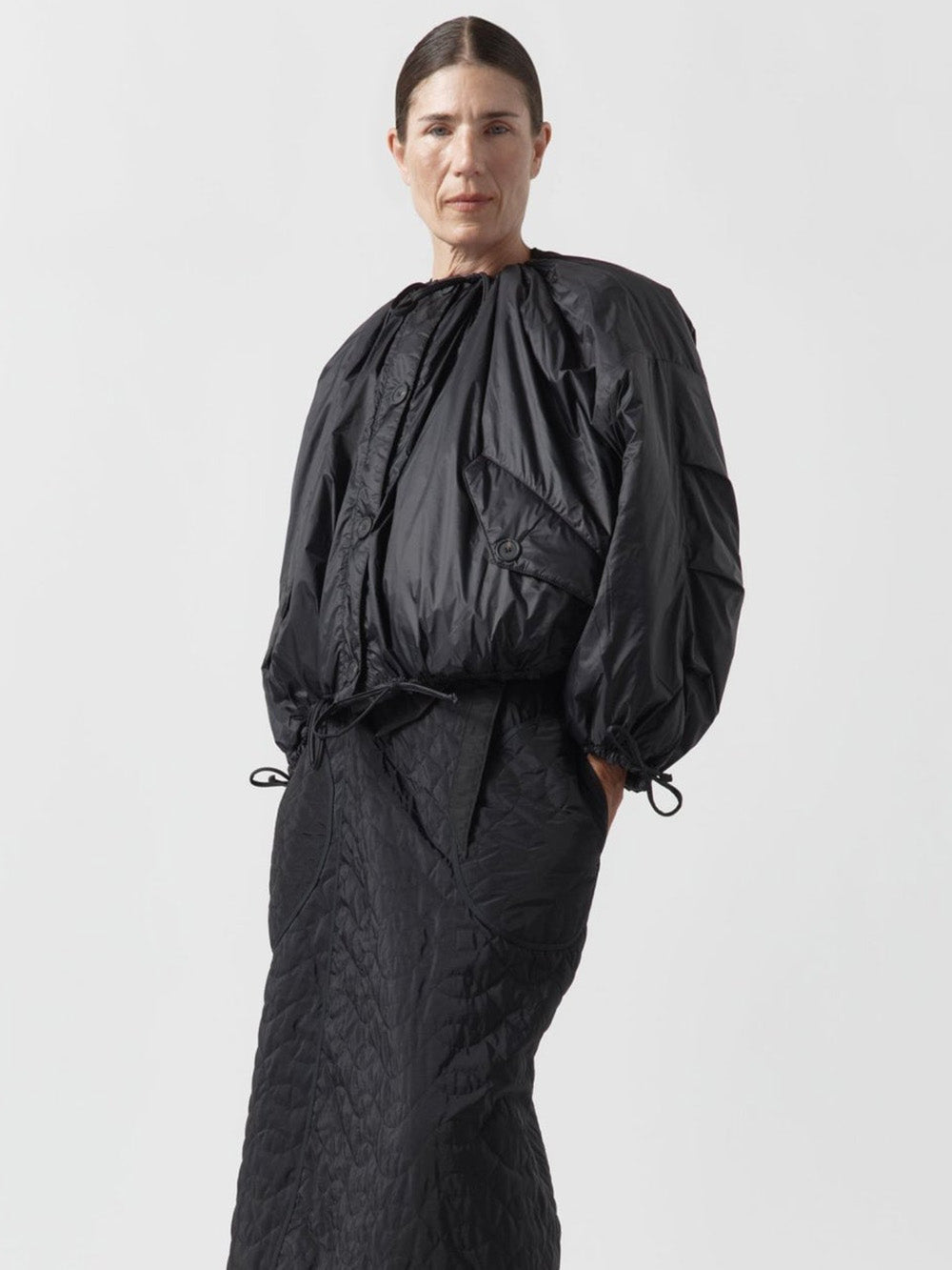 BOMBER PARACHUTE QUILT BLACK ANTHRACITE