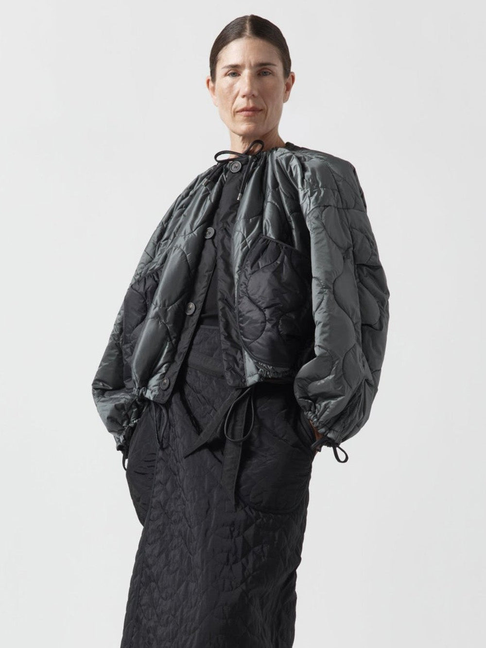 BOMBER PARACHUTE QUILT BLACK ANTHRACITE