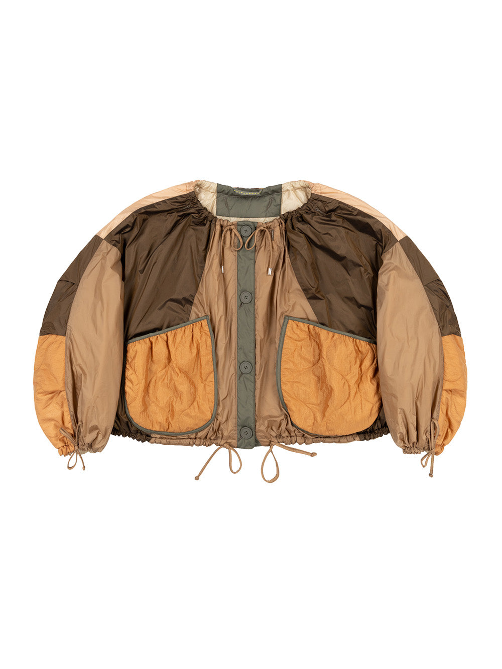 BOMBER PATCHWORK PARACHUTE MOCHA BROWN