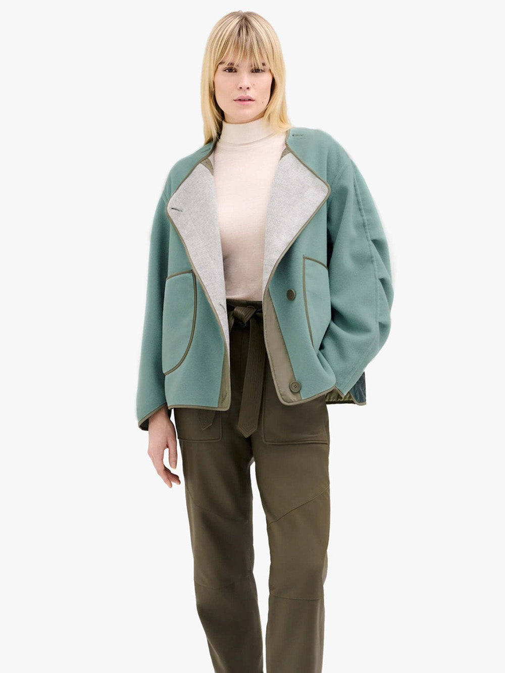 CABAN EN LAINE MINERAL GREEN & PALE SAGE