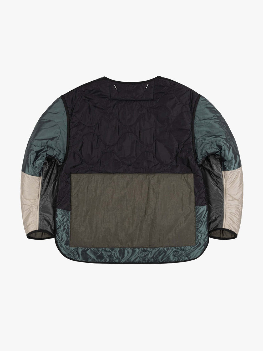 VESTE PATCHWORK QUILT MINERAL GREEN & OLIVE