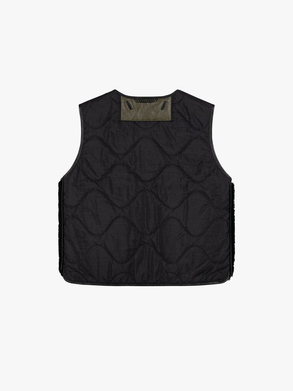 CROPPED AVIATOR VEST BLACK DARK OLIVE
