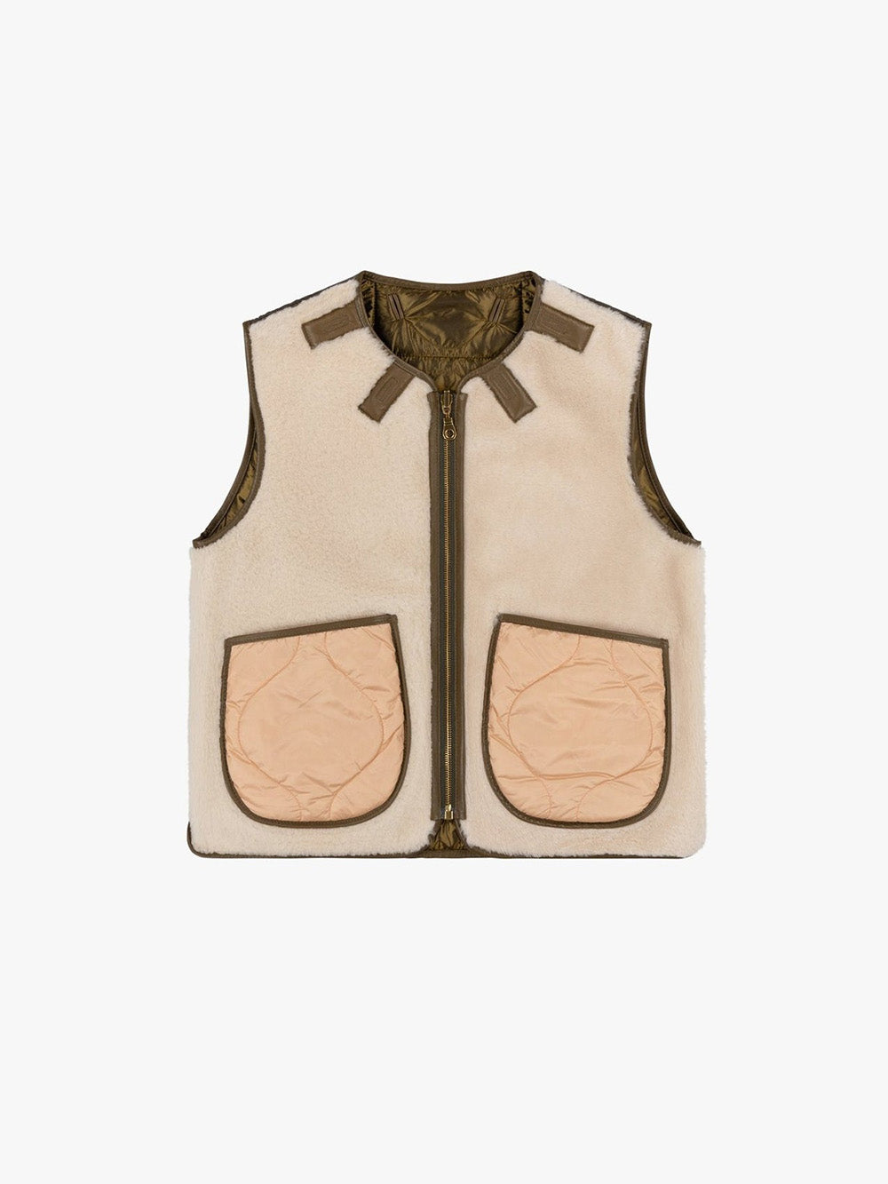 CROPPED AVIATOR VEST MOSS BLUSH