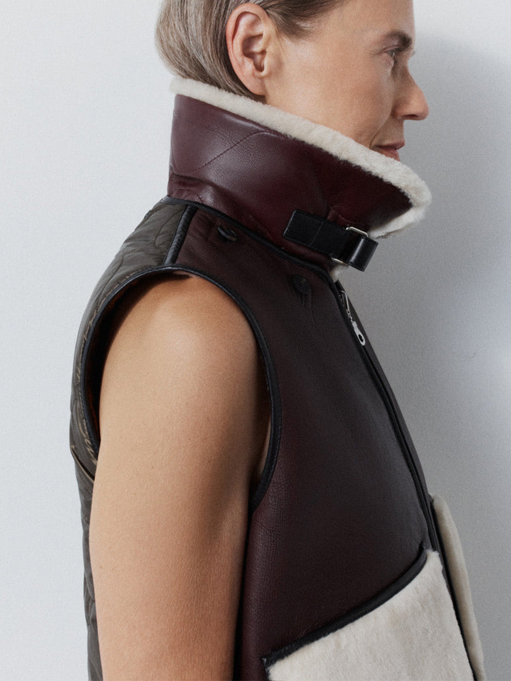 VESTE CROPPPED AVIATOR OXBLOOD AMBER