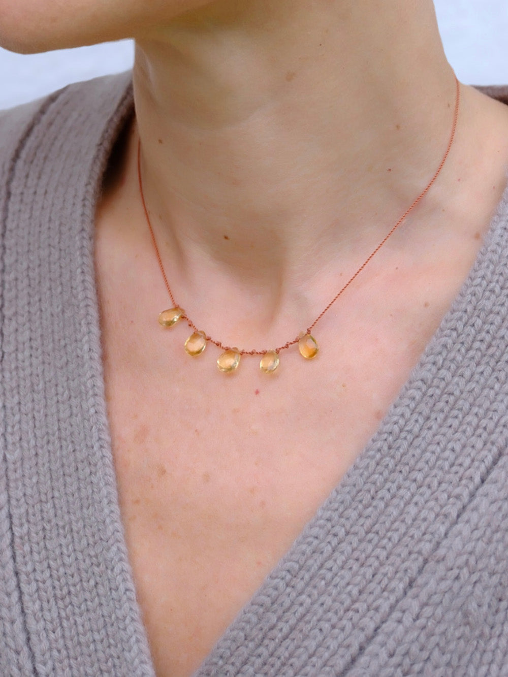 COLLIER 5 GOUTTES CITRINE