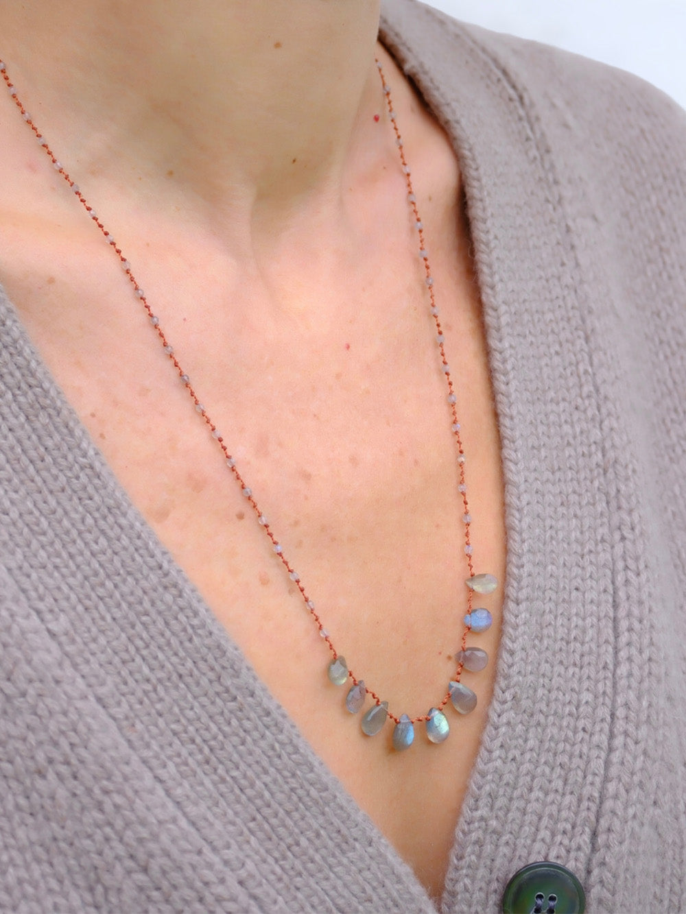 COLLIER 9 GOUTTES LABRADORITE