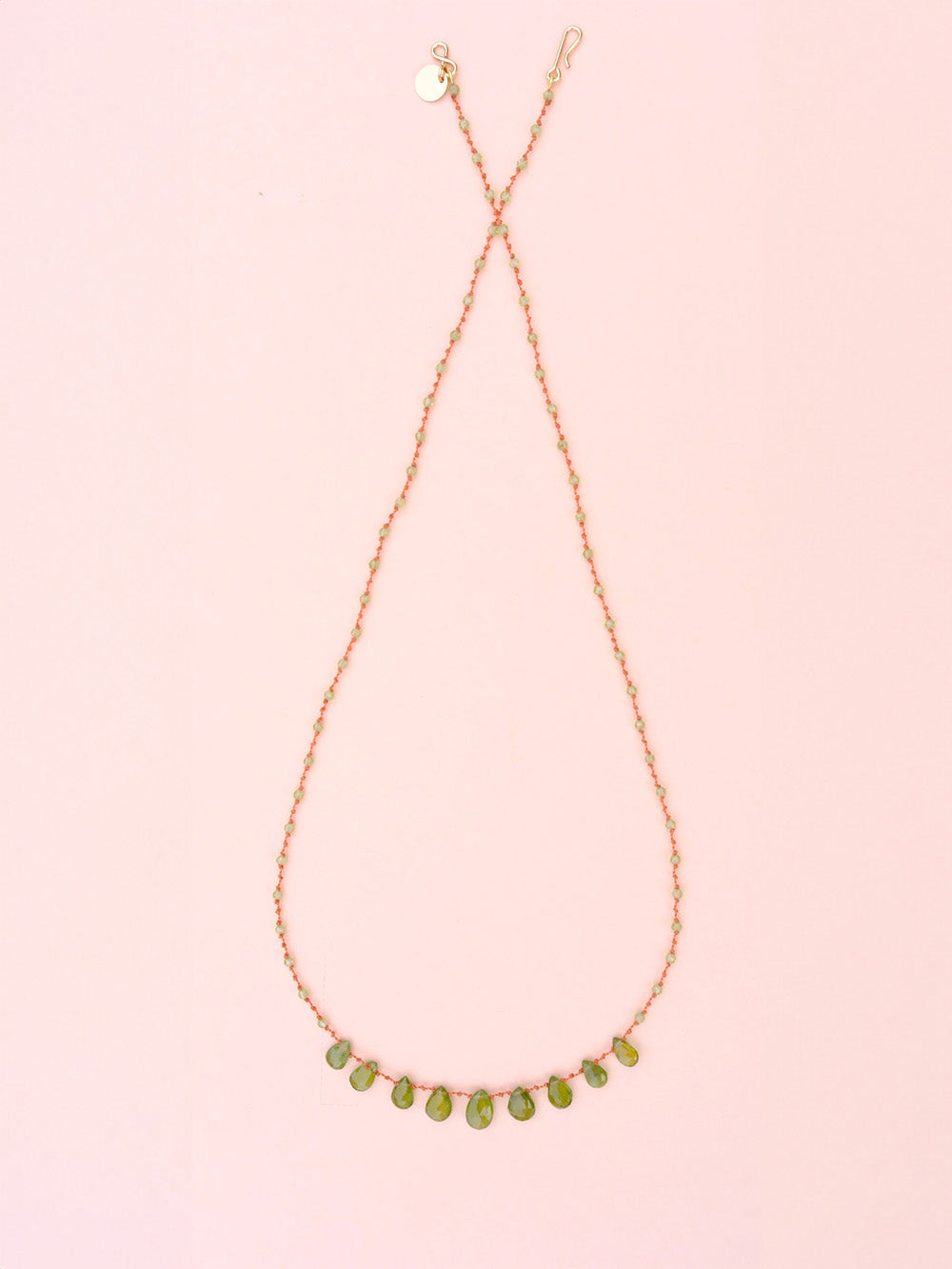 COLLIER 9 GOUTTES VESUVIANITE