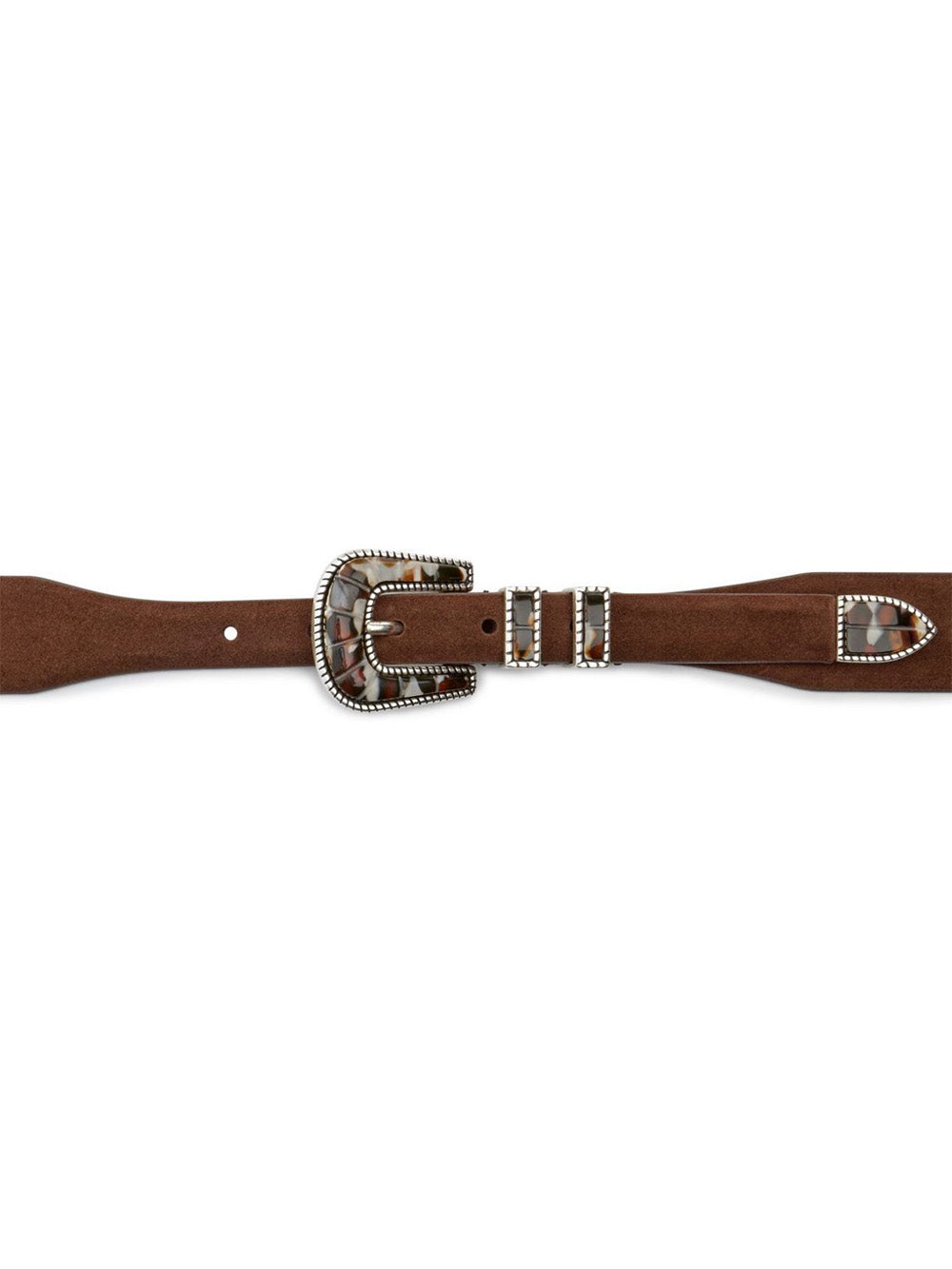 CEINTURE CRAZY SUEDE BROWN & BROWN SHADE