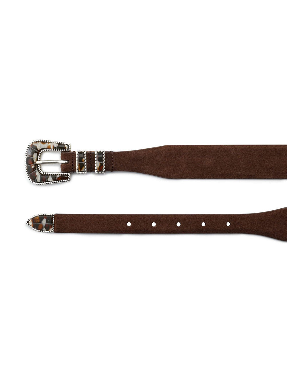 CEINTURE CRAZY SUEDE BROWN & BROWN SHADE