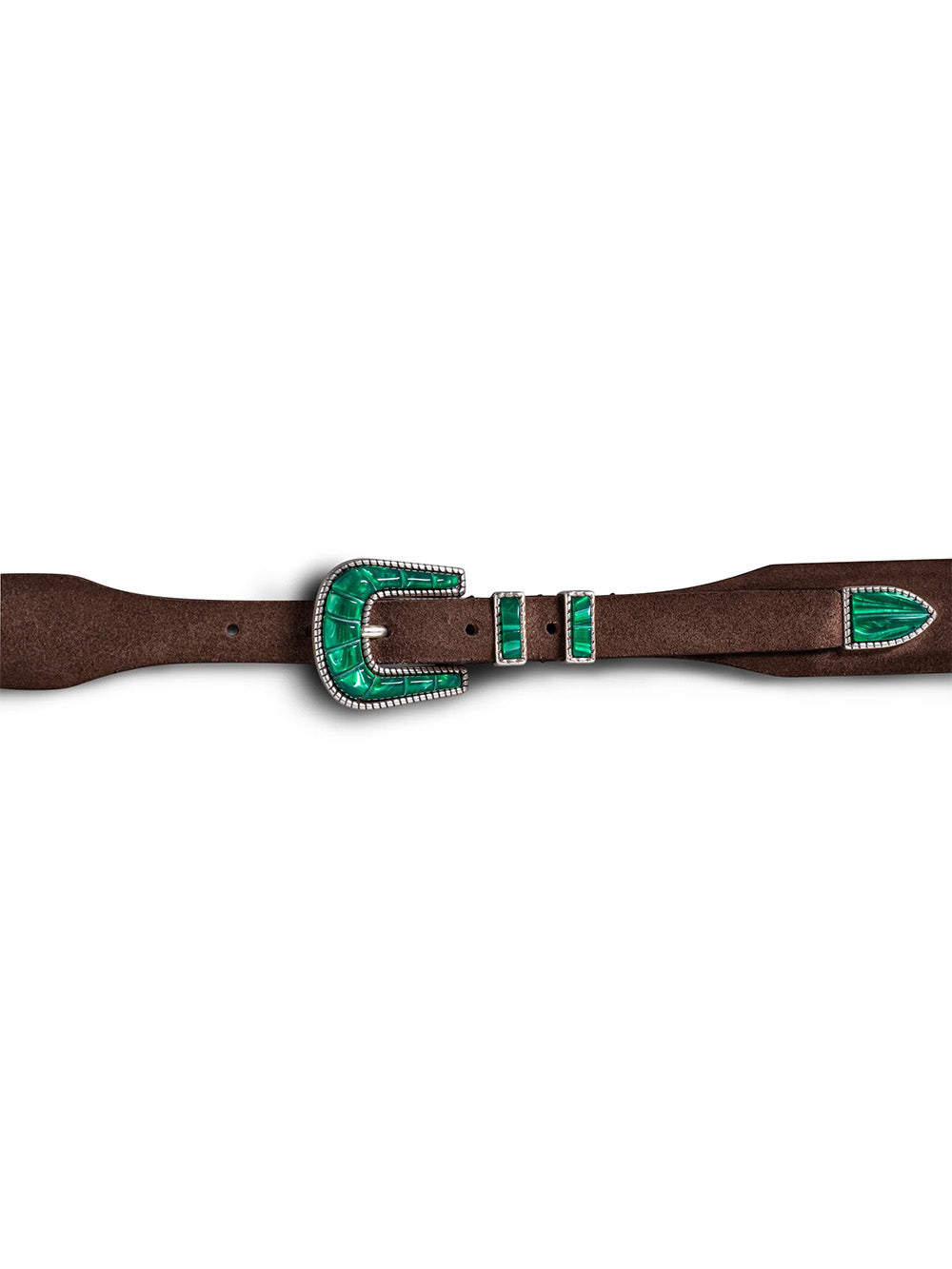 CEINTURE CRAZY SUEDE BROWN VERDE