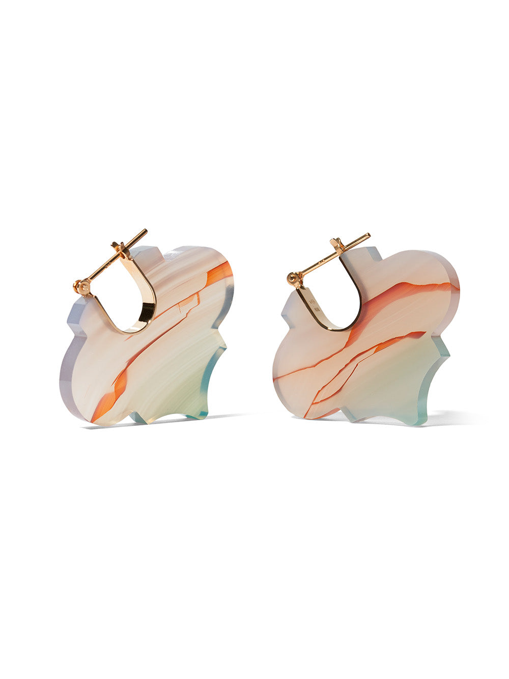 BOUCLES D'OREILLES CREST ARABESQUE AGATE LANDSCAPE