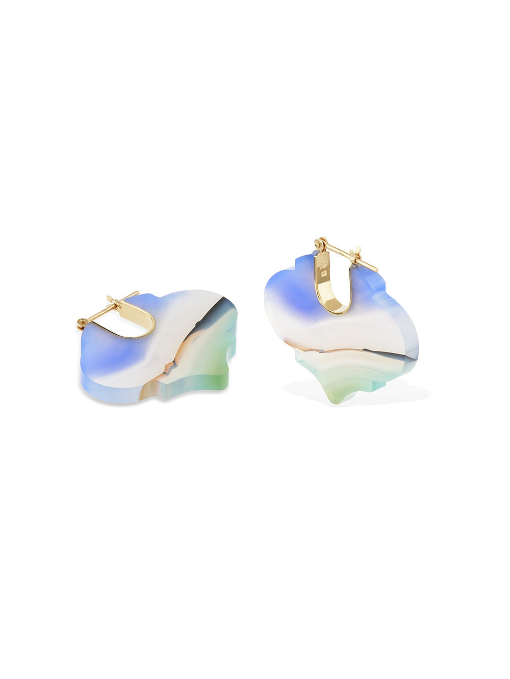 BOUCLES D'OREILLES CREST ARABESQUE AGATE LANDSCAPE