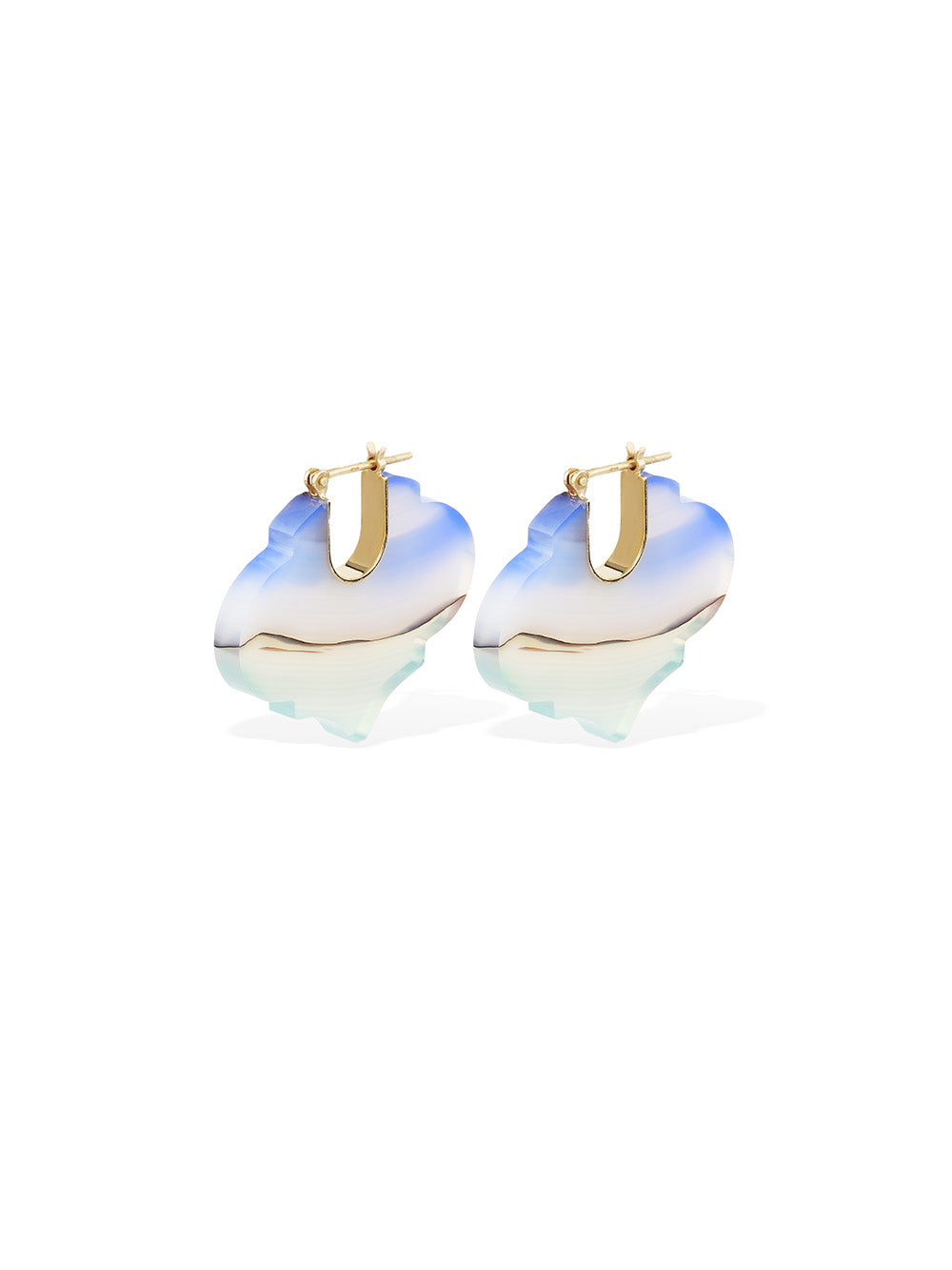 BOUCLES D'OREILLES CREST ARABESQUE AGATE LANDSCAPE