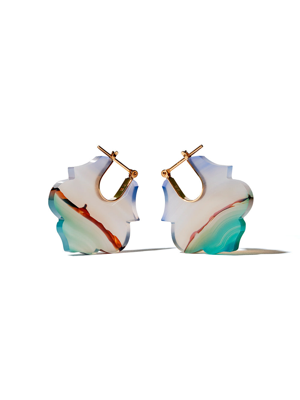 CREST LOTUS AGATE LANDSCAPE EARRINGS