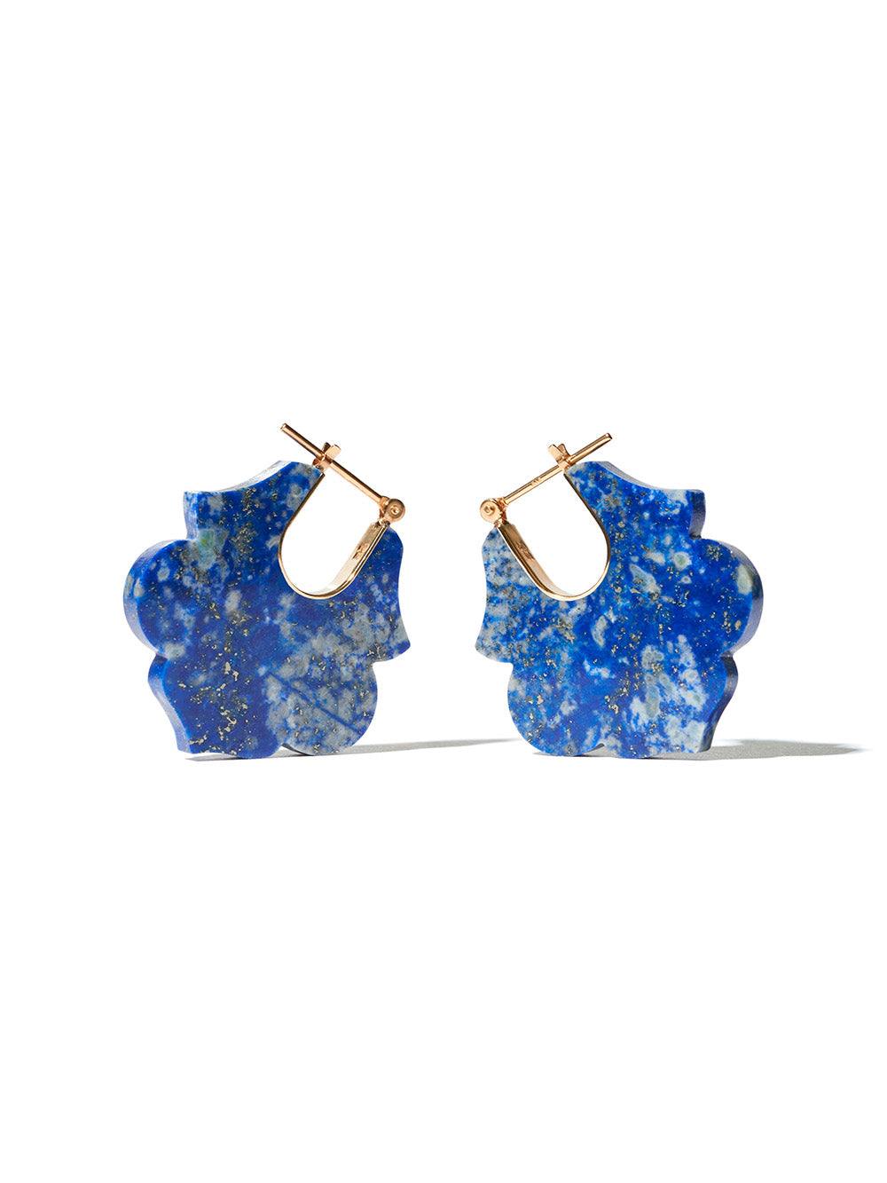 CREST LOTUS LAPIS LAZULI EARRINGS
