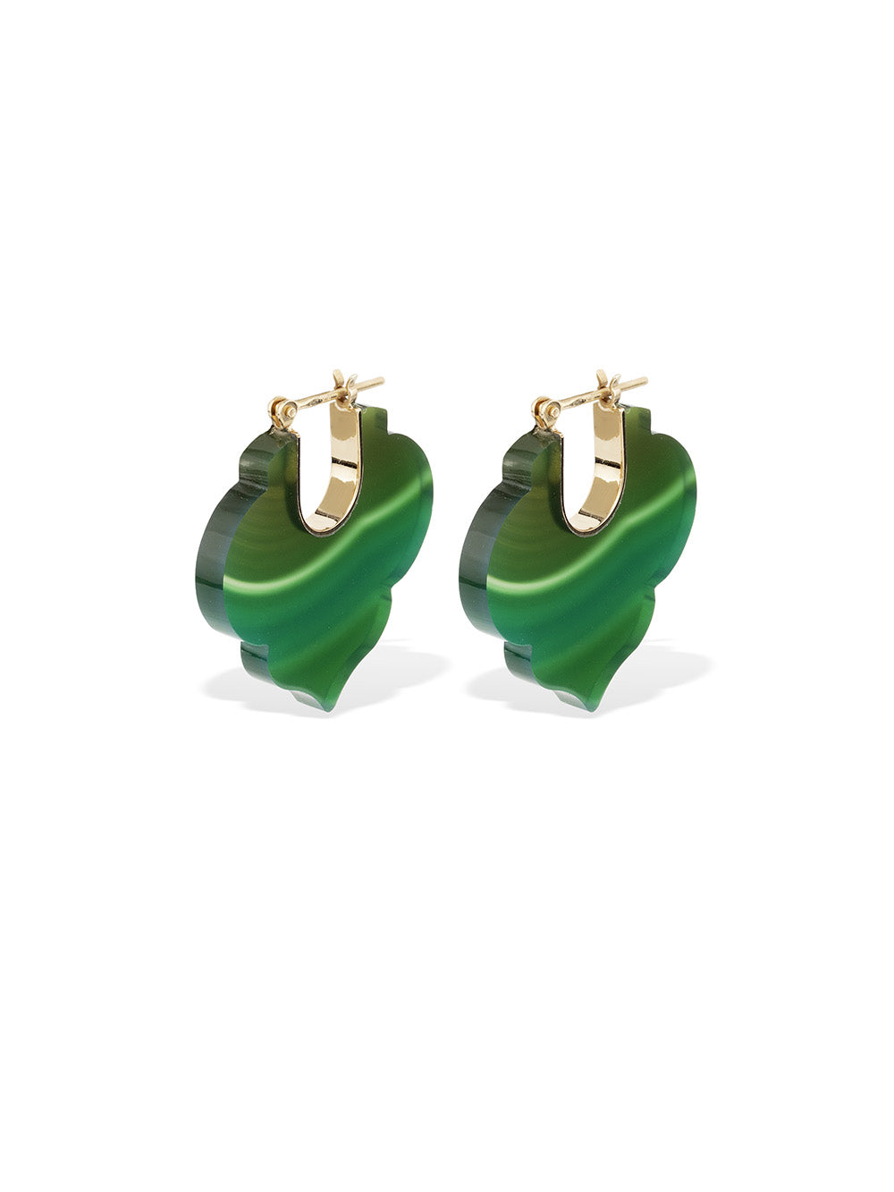 BOUCLES D'OREILLES CREST MOROCCAN AGATE VERTE