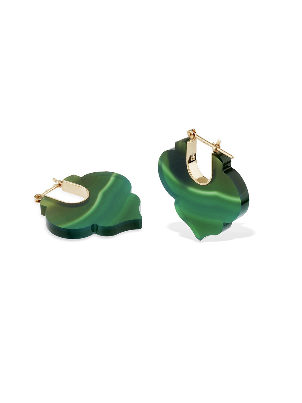 BOUCLES D'OREILLES CREST MOROCCAN AGATE VERTE