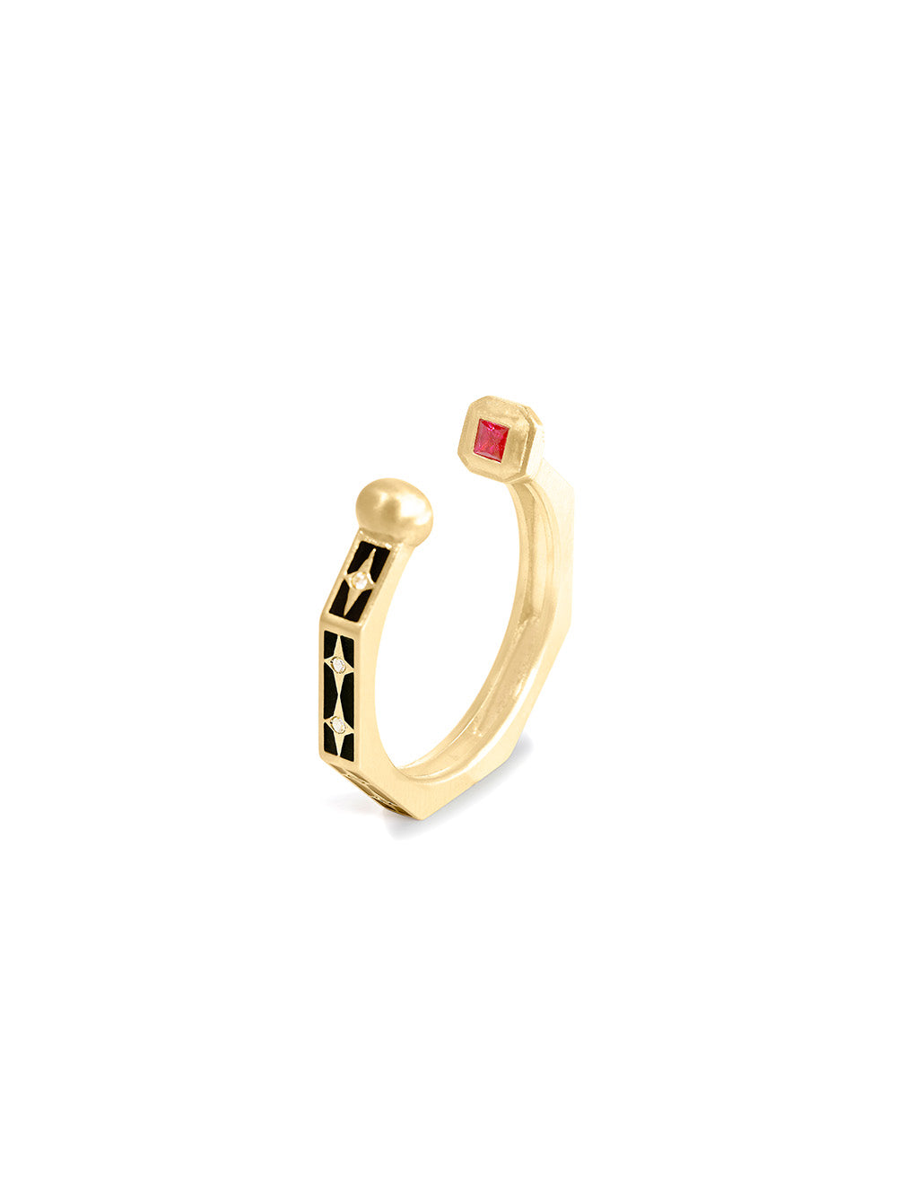 BAGUE 8 PHALANX STELLAR RUBIS
