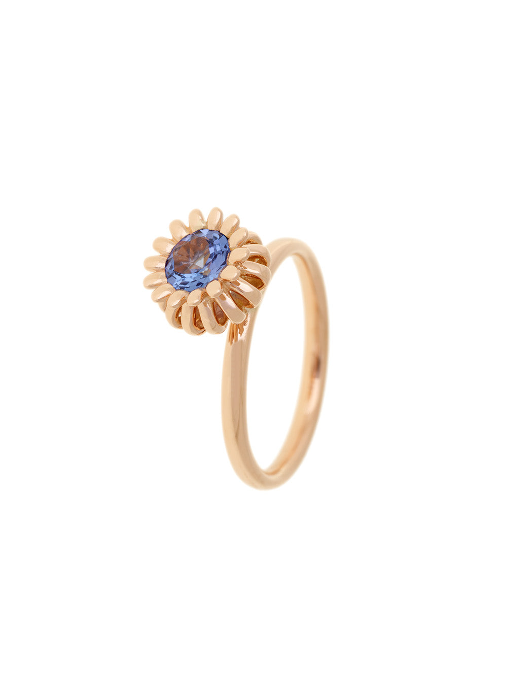 TANZANITE & ROSE GOLD POPPY RING