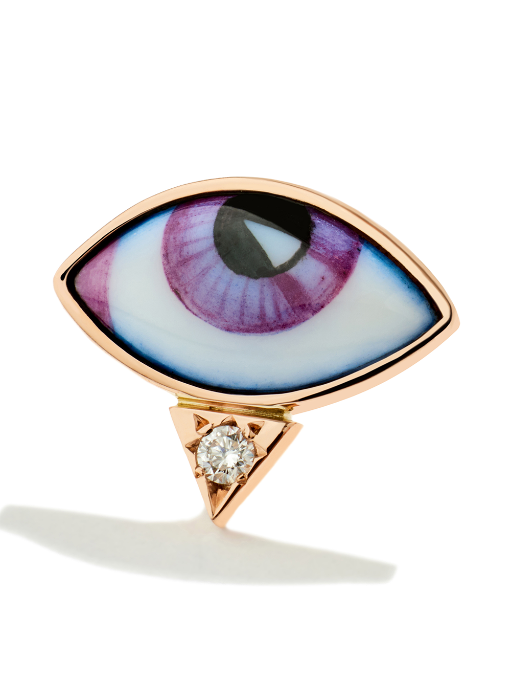 SMALL PURPLE DIAMOND EARRING