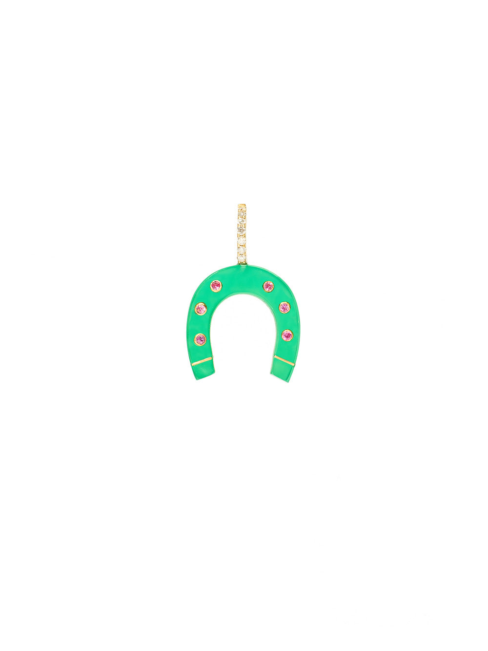 PENDENTIF HORSESHOE ONYX VERT