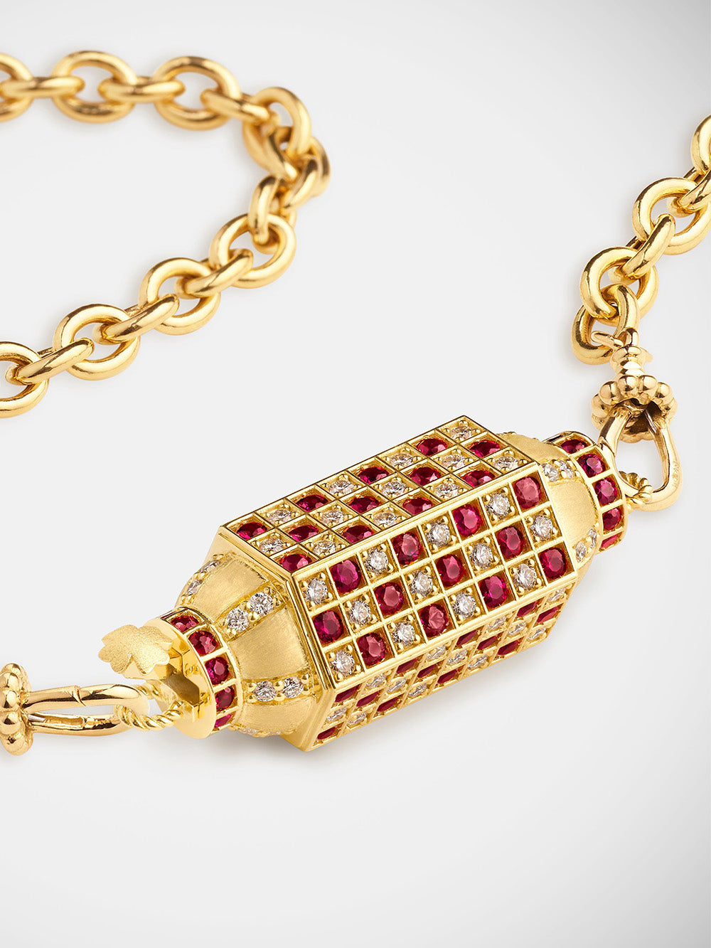 RUBY LOCKET CHECK NECKLACE